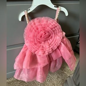 Pink dress with pearl strap detail
